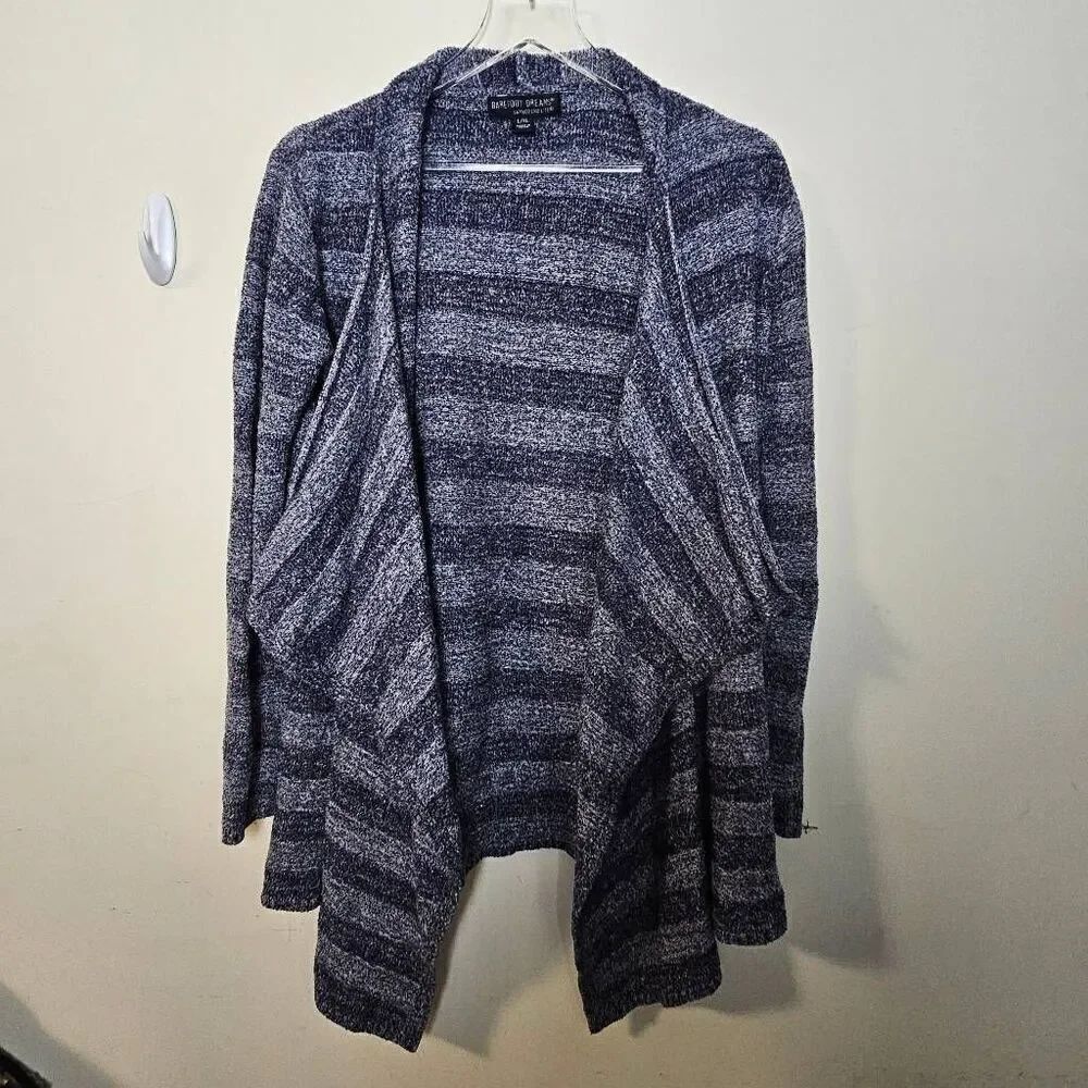 Barefoot Dreams Bamboo Chic Lite Cascade Striped Cardigan Gray Size L/XL